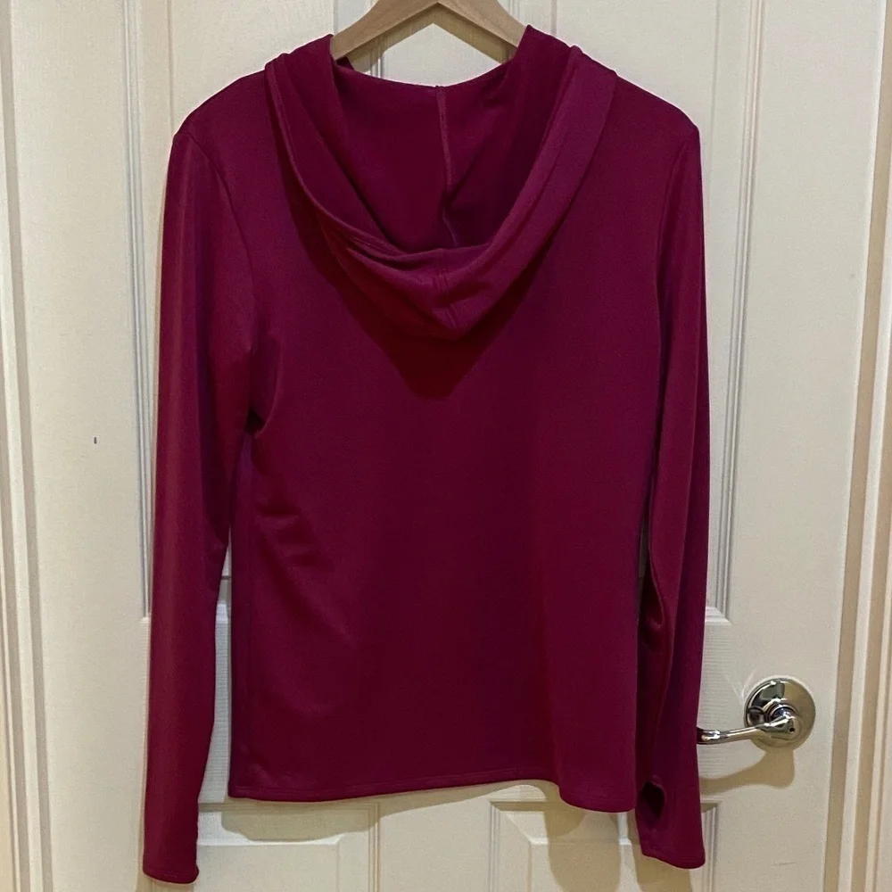 Champion-Hooded Long Sleeved Shirt- XL- Wine/Burgundy Color - Picture 3 of 10